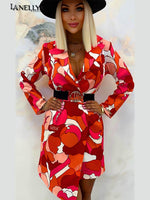 Elegantes Print-Kleid von Lola Bianka mit V-Ausschnitt