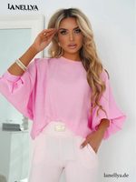 La Blanche Damen Shirt Pink elegante Oversize Designer Bluse