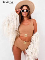 Sempre Damen Unterwäsche-Set nude – Ribbed Set mit High-Waist Slip