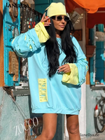 ZOCCO Damen Sweatshirt – Oversize mit Doppelärmel Design