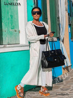 Zocco Damen Cardigan Weiß Longcardigan mit Kapuze