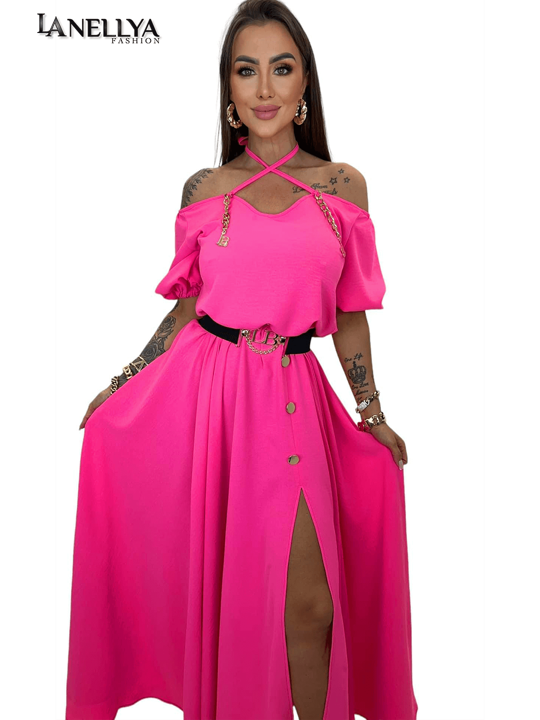 Lola Bianka Damen Kleid Maxi