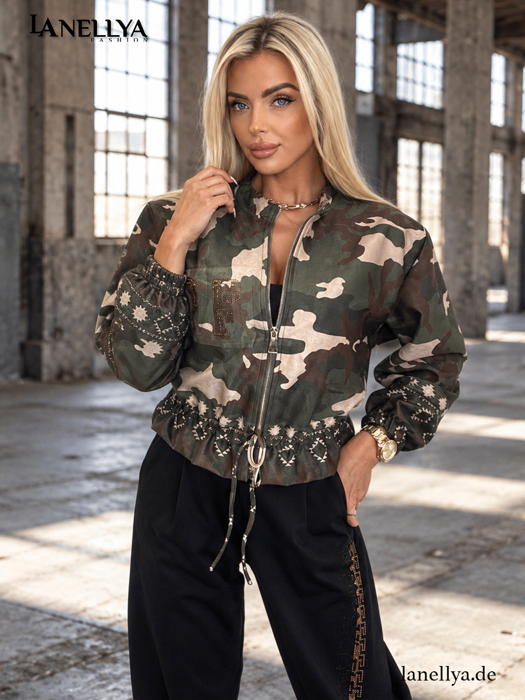 Paparazzi Damen Jacke Camouflage Army Style