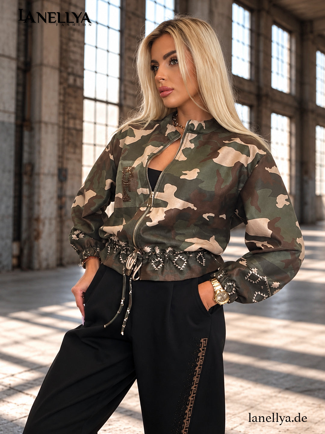 Paparazzi Damen Jacke Camouflage Army Style