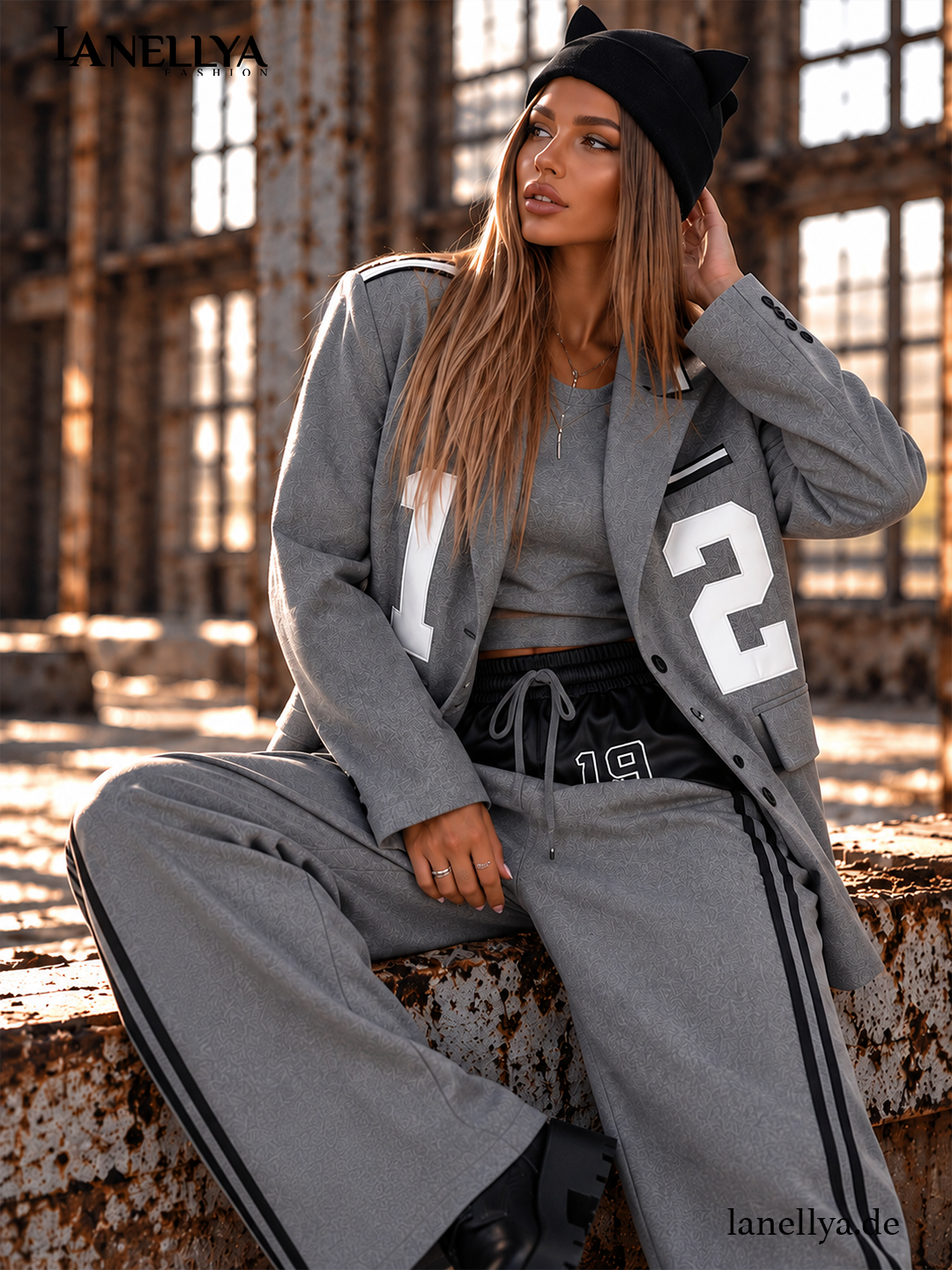 Gerber Fashion Damen 2-teiliges Set Grau – Blazer & Hose