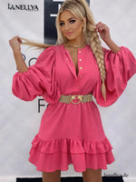 Agatha Damen Kleid pink mit Ballonärmeln