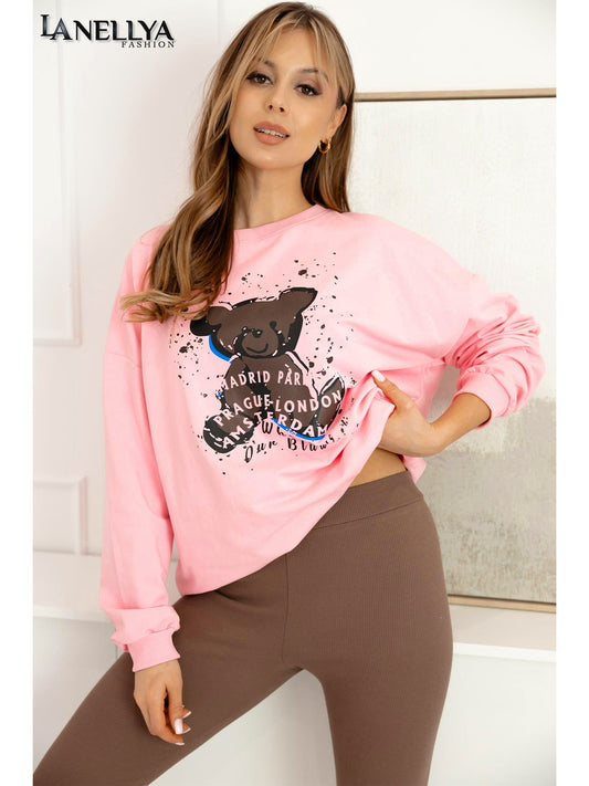 Aszmi Damen Komplett Set – Sweatshirt & Leggings im Trendlook