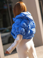 Bastet Damen Weste Kapuze – stylischer Übergangslook in Blau