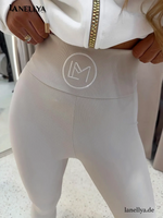 Beige Damen Leggings La Monne figurformende High Waist Hose