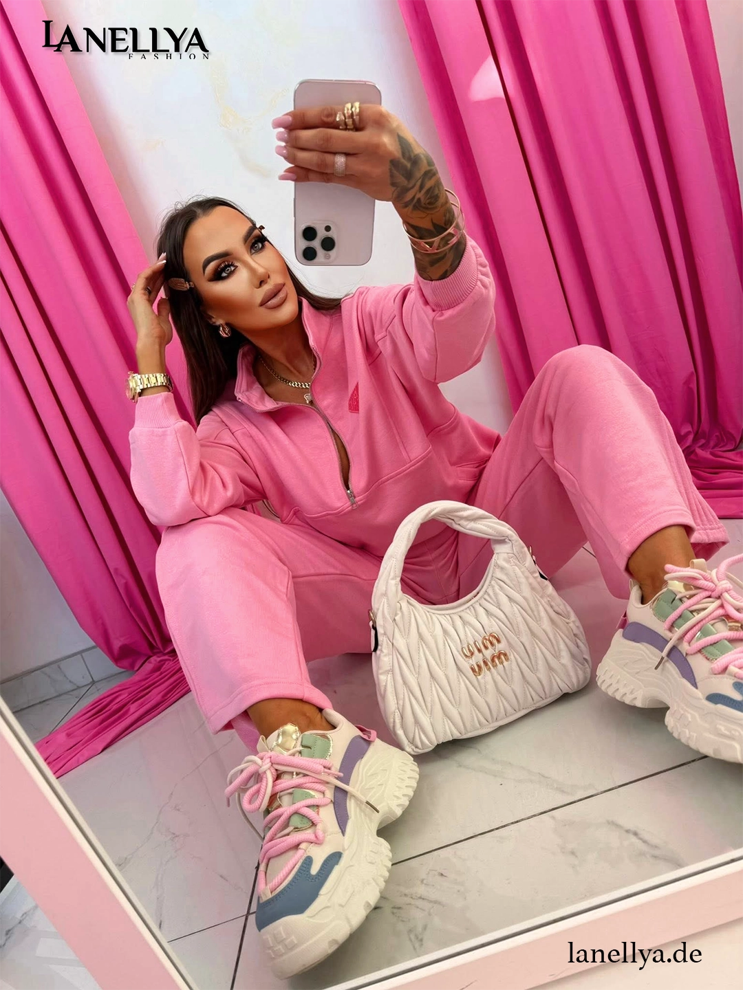 Damen Komplett Set Pink für City und Reisen Pink Mania