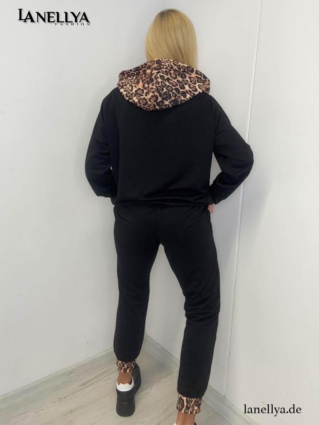 Damen Hoodie Set schwarz bequem für Alltag City und Travel