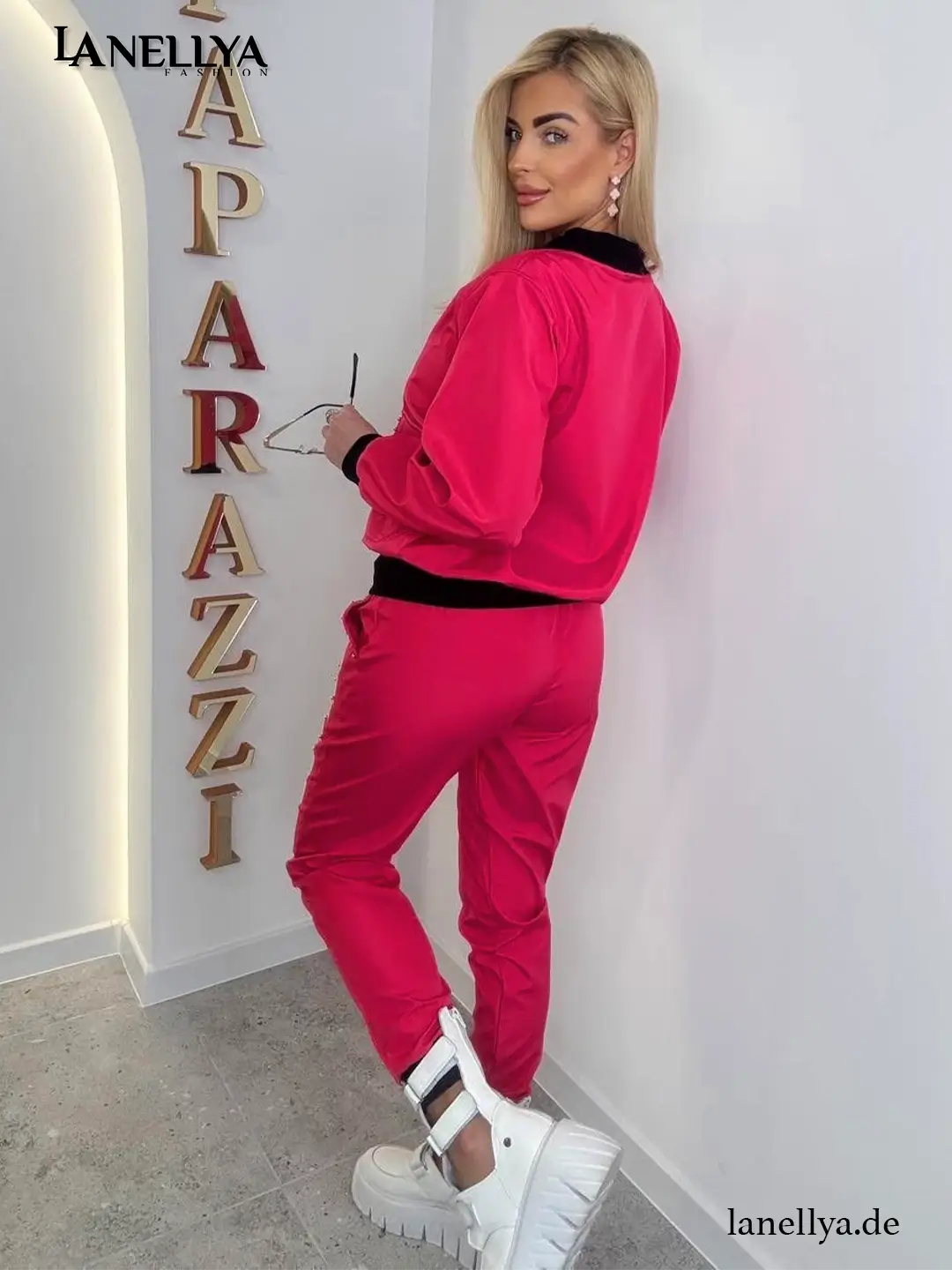 Damen Jogginganzug Set Pink modern elegant Paparazzi