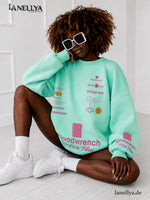 Damen Sweatshirt Mint Pink für Streetstyle Freizeit und City Looks