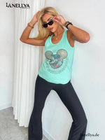 Damen Top Mint aus Baumwolle mit Stretchanteil
