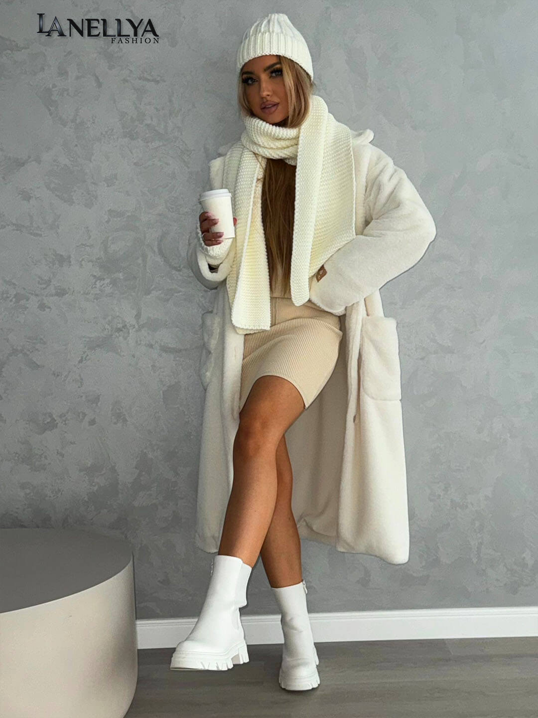 Damen Winter Accessoires Ecru für kalte Tage