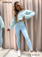 Damen Zweiteiler Set Sweatshirt Leggings StreetstyleZweiteiler