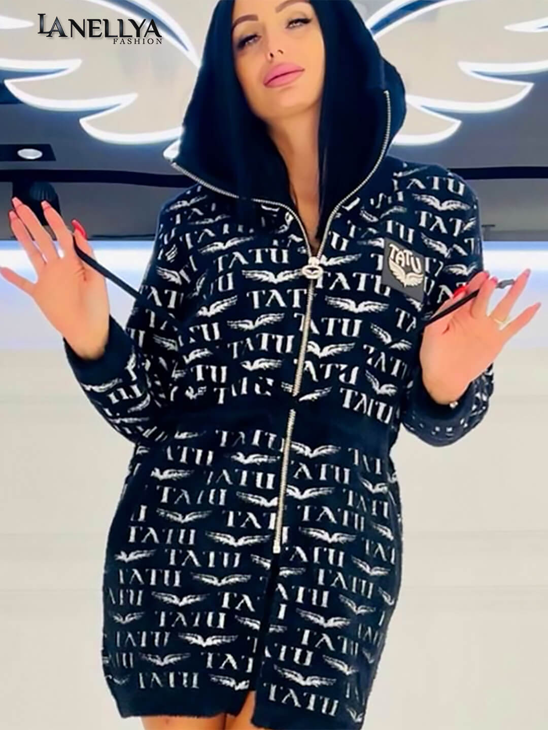 Designer Mantel von TATU mit Reißverschluss vorne