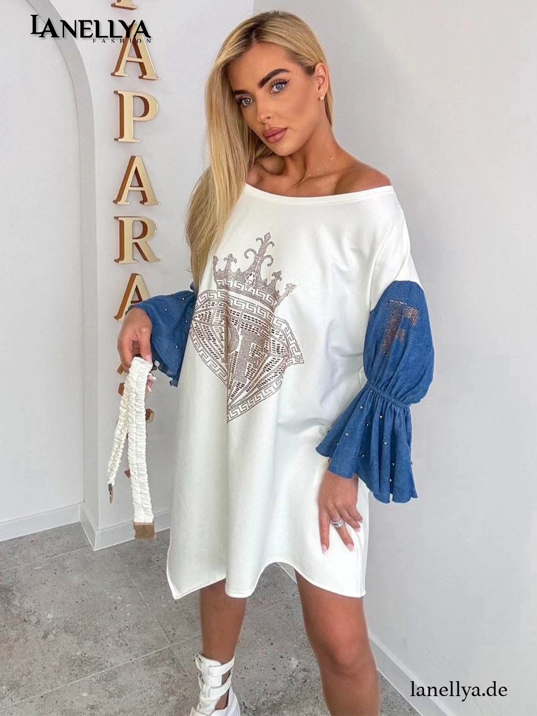 Designer Tunika Kleid Damen Paparazzi modern und elegant