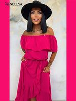 Detailansicht Volant und Bindegürtel am Lola Bianka Kleid