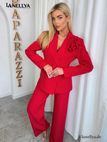 Eleganter Damenanzug Rot Paparazzi Blazer und Hose