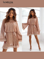 Festliches Damen Kleid mit funkelndem Allover-Paillettenlook