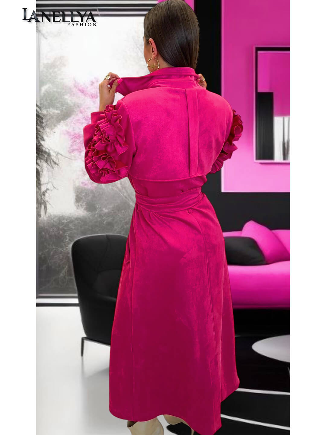 Fuchsia Damen Mantel für City Looks und besondere Anlässe