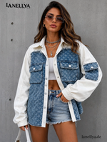 Gerber Fashion Damen Hemd Jacke Weiß Blau im Denim Look