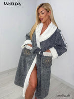 Grauer Damen Mantel für Homewear und Wellness Paparazzi