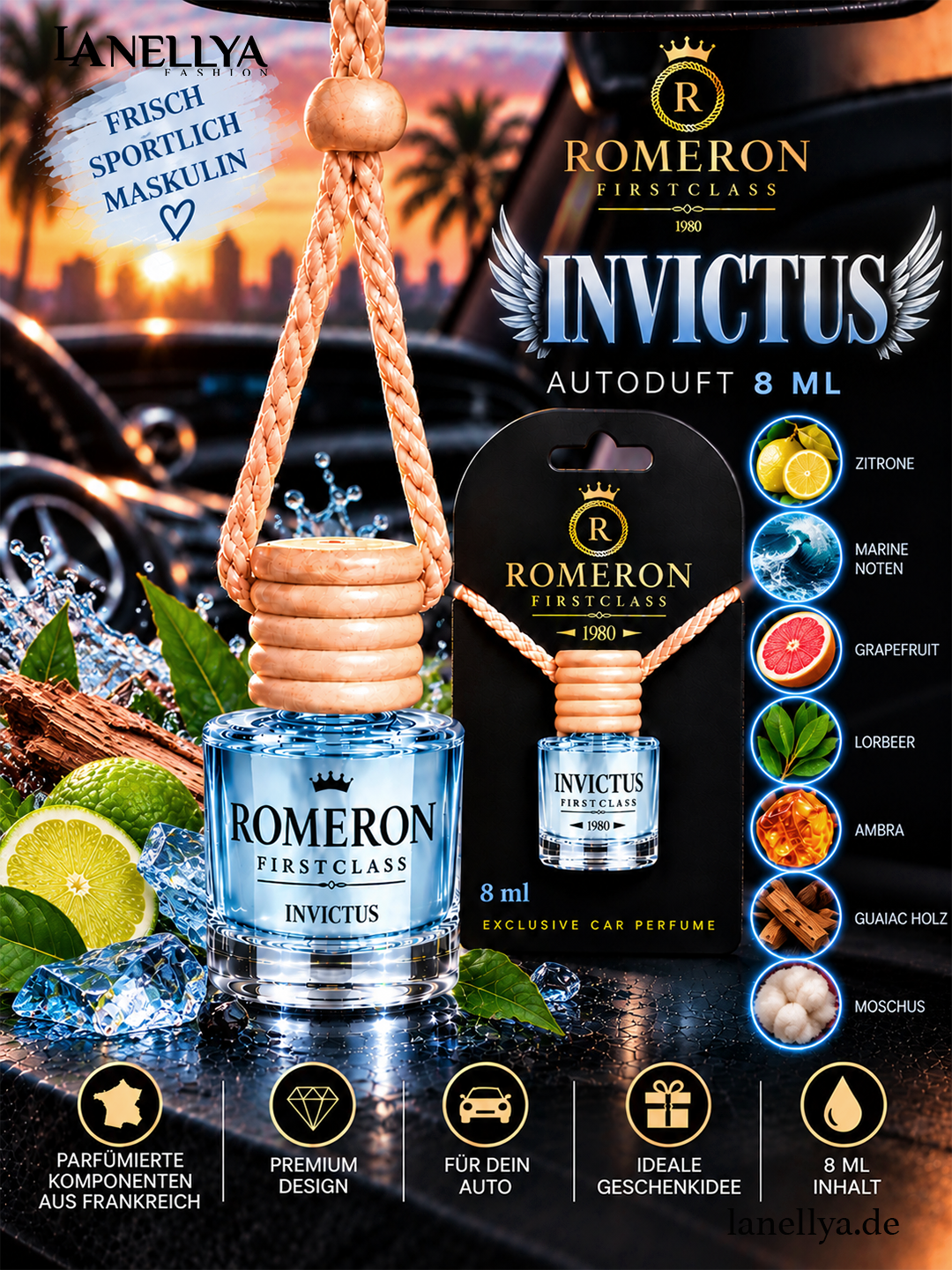 Romeron Autoduft Invictus 8 ml – Frisch, Maskulin & Dynamisch
