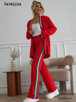 La Blanche Damen Zweiteiler Set Rot Jacke Hose
