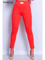 La Blanche Hose Orange High Waist figurbetont