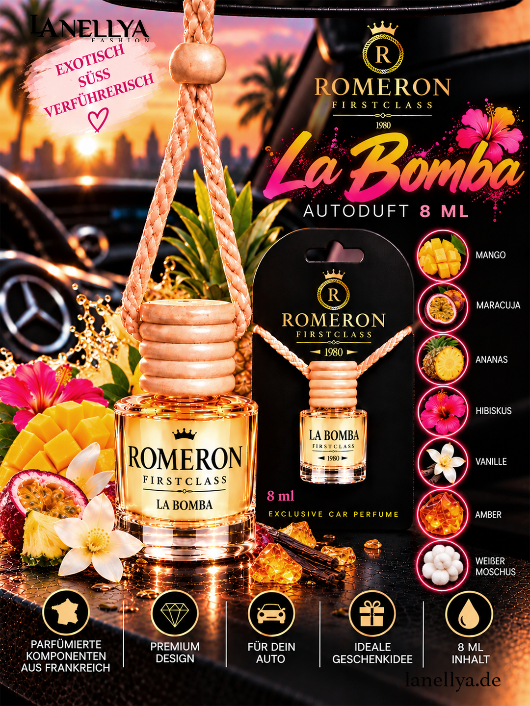 Romeron Autoduft La Bomba 8 ml – Fruchtig, Exotisch & Intensiv