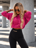 La Monne Damen Sweatshirt Pink mit funkelnder Rücken Applikation