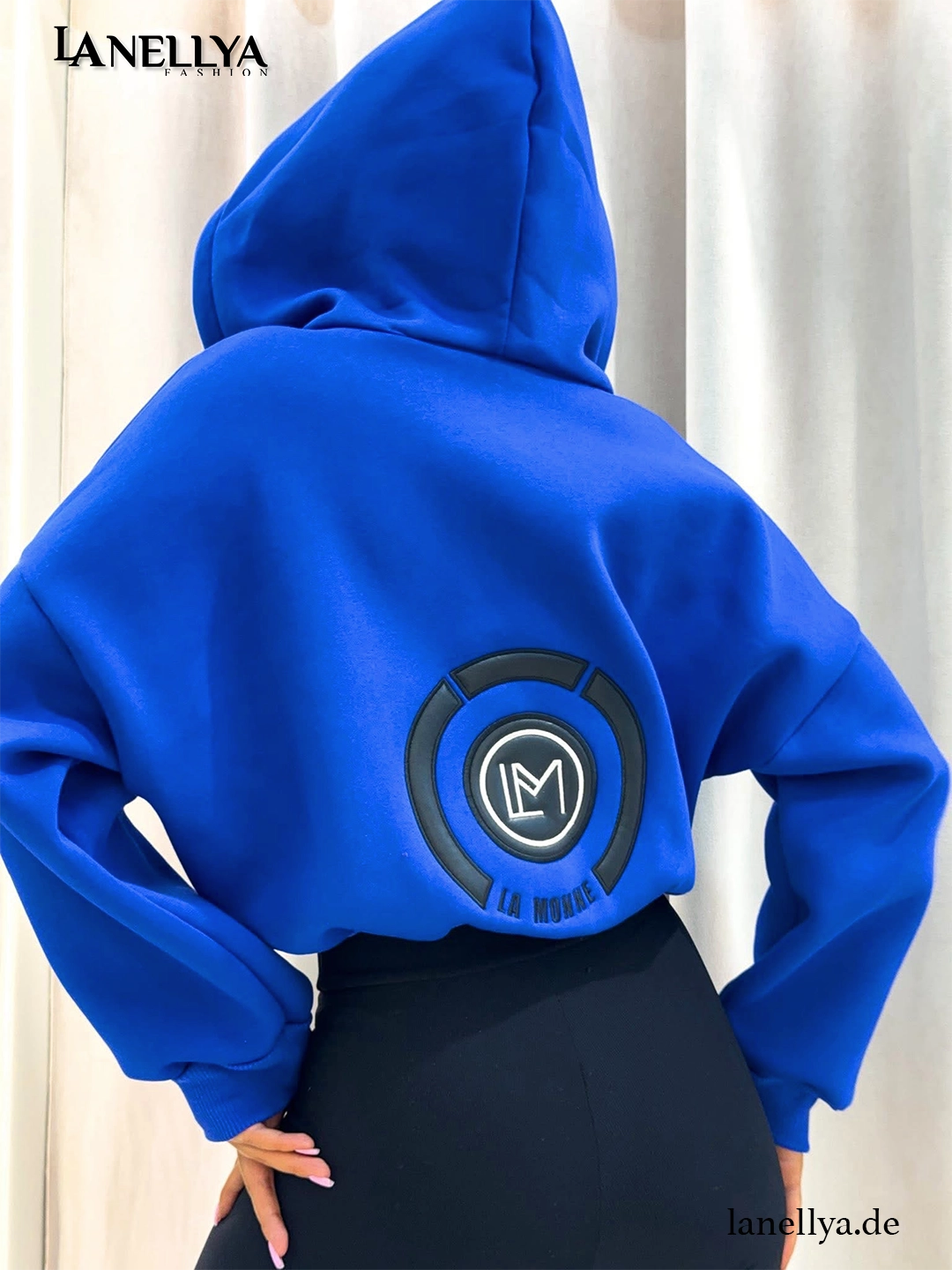 La Monne Hoodie Damen mit Logo – Detailansicht Reißverschluss