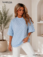La Noir Damen Shirt Weiß Blau für moderne Casual und City Looks