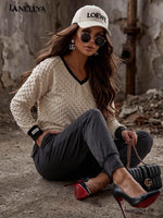 Laki Damen Freizeit Set  mit strukturiertem Sweatshirt und Hose