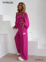 Laki Damen Komplett Set Pink für Sommer, Urlaub und Freizeit
