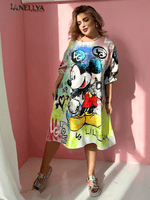 Langes Kleid Bunt im Street Art Style