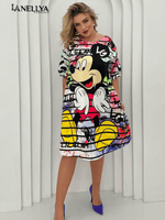 Lil Glam Shirtkleid Bunt mit Comic Print