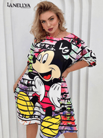 Lil Glam Shirtkleid Bunt mit Comic Print Art