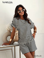 Lil Glam Zweiteiler Damen mit lockerem Shirt und Shorts