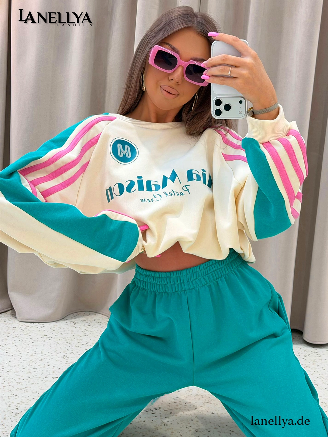 Mia Maison Damen Komplett Set – Sweatshirt & Hose im Cozy Look