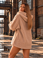 Mia Maison Après Ski Damen Kapuzen Sweatshirt Beige Oversize S–XXL