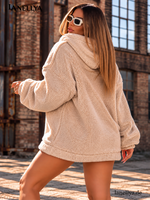 Mia Maison Damen Hoodie Creme Oversize mit Statement Schriftzug S–XXL