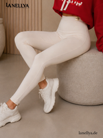 Mia Maison Damen Leggings Beige in Universalgröße S–L für Casual Looks