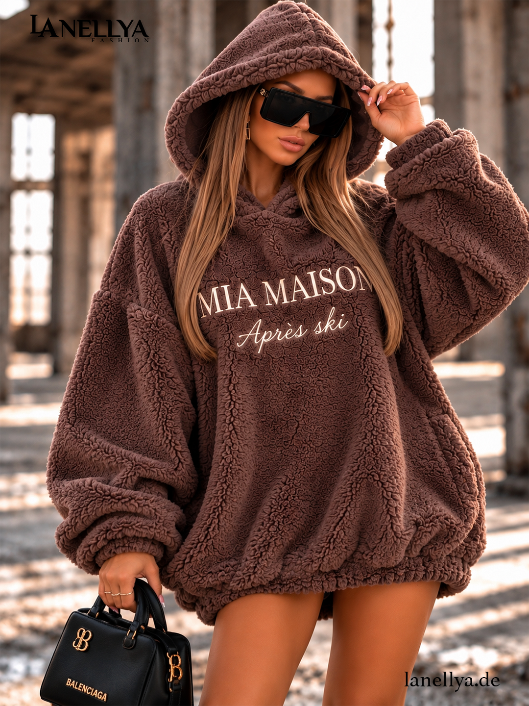 Mia Maison Oversize Sweatshirt Damen Mokka bis 140 cm