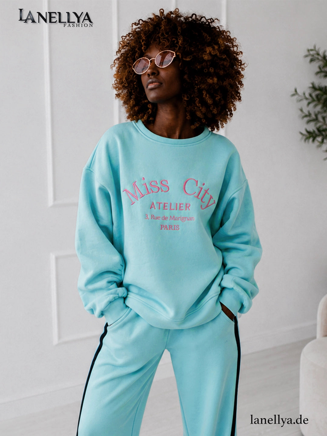 Miss City Damen Pullover Mint Pink für Freizeit und Streetstyle