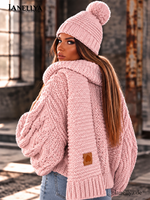 Miss City Damen Strickset Rosa mit Bommelmütze und langem Strickschal – Winter Accessoires Set