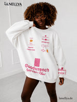 Miss City Oversize Sweatshirt Weiß mit großem Rückenprint