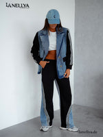 Modernes Damen Set Blazer Hose Streetstyle Look